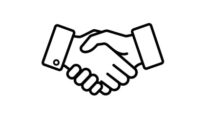 Obraz premium Handshake: A Simple yet elegant illustration captures the essence of partnership and trust. This graphic representation captures the spirit of collaboration, agreement.