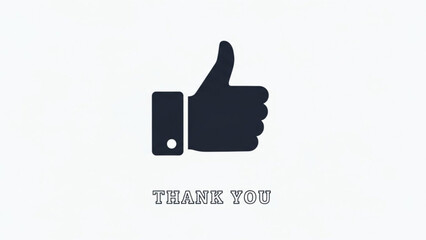 Appreciation with a Thumbs Up: A concise message of gratitude is communicated through a minimalist design, a thumbs-up icon, and elegant typography to express thanks.