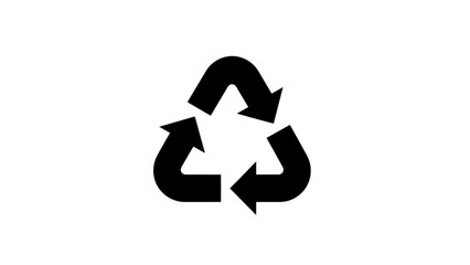 Fototapeta premium Black recycling symbol on a white background, signifying environmental conservation and sustainability efforts