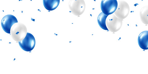 Beautiful blue 3D balloons illustration background vector banner template