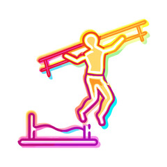 Neon Line Bungee Jumping Icon