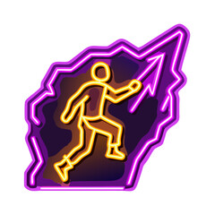 Neon Line Rock Climbing Icon