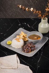 Traditional Asian Meal on Plate.