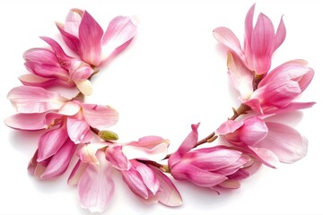 Pink magnolia bloom delicate spring floral beauty vibrant petals natural on transparent background