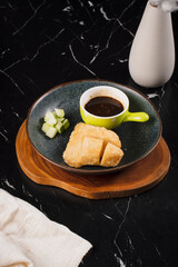 Asian Dumplings with Soy Sauce.