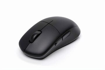 Sleek black wireless computer mouse an ergonomic peripheral for precise on transparent background