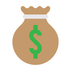 Money bag design vector flat icon