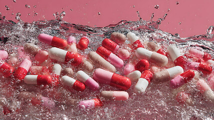 A picture of many antibiotic pills washed away to signify their helplessness against resistant infections (1)
