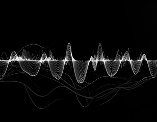 White audio wave visualization against a black background