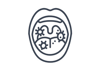 Obraz premium Stylized mouth with germs