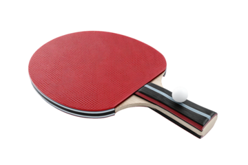Durable ping pong paddle isolated on transparent background