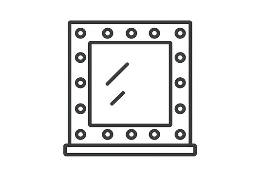 Vanity mirror with lights icon