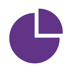 Purple Pie Chart Vector Illustration