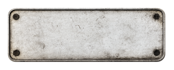 Rectangular Metal Plate with Rivets isolated on a transparent background