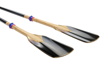 Professional rowing oars isolated on transparent background
