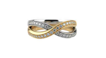Two tone gold and silver infinity ring with diamonds jewelry infinity symbol