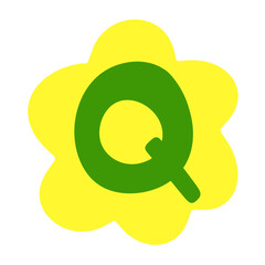 Alphabet. English. English language. Cute. Doodle. Paint. Drawing. Kid. colorful alphabet. cute alphabet. rainbow alphabet. cute letters. alphabet emoji. alphabet letter q. Q.