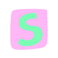 Alphabet. English. English language. Cute. Doodle. Paint. Drawing. Kid. colorful alphabet. cute alphabet. rainbow alphabet. cute letters. alphabet emoji. alphabet letter s. S.