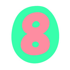 Obraz premium number. eight. sign icon. maths. mathematics. doodle. color. cute. kid. child. colorful alphabet. cute alphabet. rainbow alphabet. cute letters. alphabet emoji. alphabet letter. 8. cartoon.