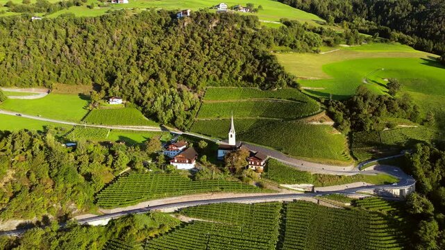 Villanders Sunrise Dolomites Italy Drone