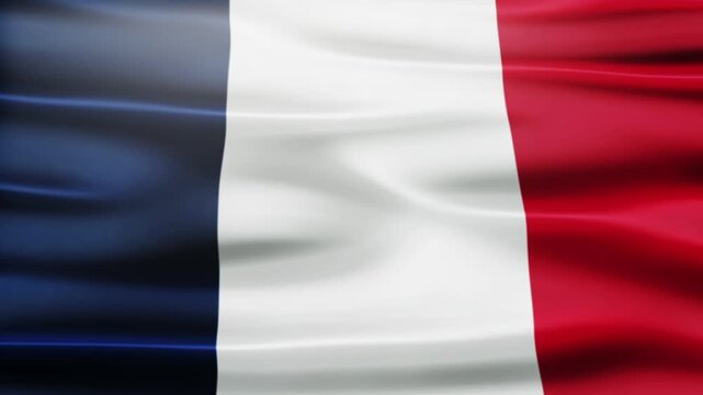 France Flag Waving Animation Loop Background for Overlay	
