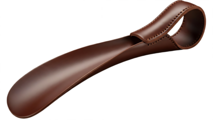 Brown leather horse saddle on transparent background