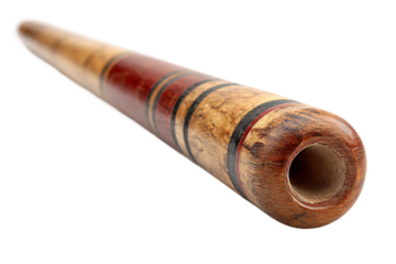 Wooden shuffleboard stick isolated on transparent background