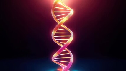 Glowing DNA helix genetic structure biotechnology science innovation vibrant colors illuminated abstract background futuristic digital art research - Powered by Adobe