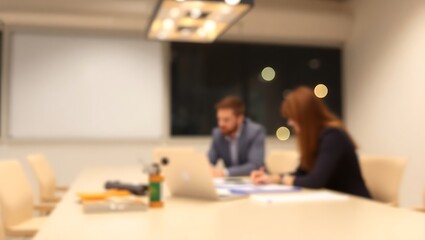 Generative AI depiction of professionals collaborating during a late-night video conference in a