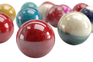 Full set snooker balls isolated on transparent background