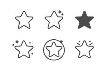 Obraz premium Set of six stylized star icons with subtle glowing effect