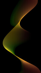 Vibrant Flowing Gradient Line Art Abstract Background with Smooth Green and Orange Color Transition