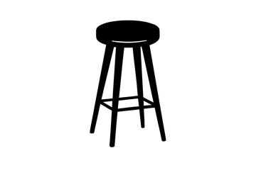  silhouette of a tall bar stool Black Vector,  bar stool black silhouette art 