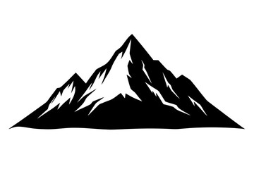 big mountain black silhouette, Silhouette of a majestic mountain range  