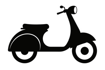 Classic black scooter silhouette Vector. old scooter black vector silhouette  © Dream Forge Studio 