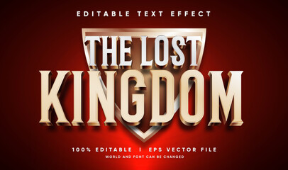 the lost kingdom 3d vector text effect with modern style