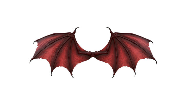 Pair of Red Devil Wings isolated