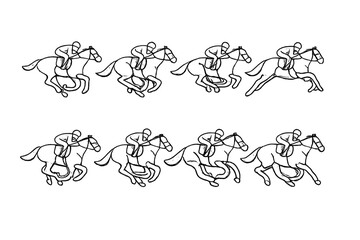 Naklejka premium Horse Racing Animation Sequence