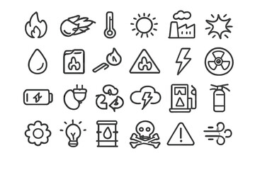 Fototapeta premium Energy and environment icons collection