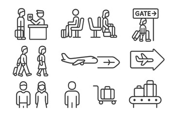 Fototapeta premium Airport Icons Set