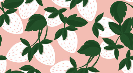 Seamless strawberry pattern design. Fruit pattern background.