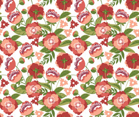 Seamless flowers pattern in vector. Abstract flower pattern design