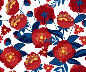 Seamless flowers pattern in vector. Abstract flower pattern design