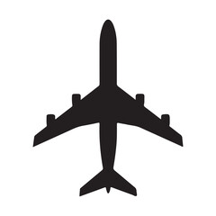 Black silhouette of airplane in flight Aircraft 