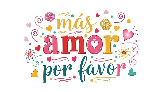 Colorful typography expressing love