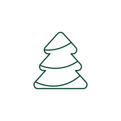 Fototapeta premium Outline Christmas Tree Icon, Editable Stroke Vector Evergreen Illustration 