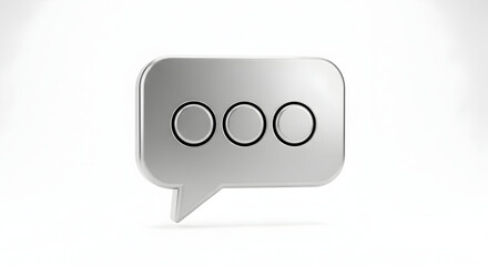 Naklejka premium Title: 3D Chat Bubble Menu Icon — Speech Bubble with Dots 