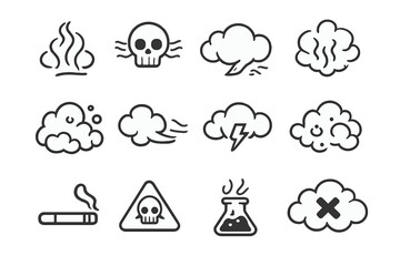 Set of Icons Representing Danger and Pollution © icon_art