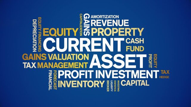 Current Asset animated word cloud-text design animation tag kinetic typography seamless loop.