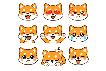 Cute Shiba Inu Emoticon Collection